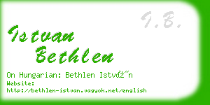 istvan bethlen business card